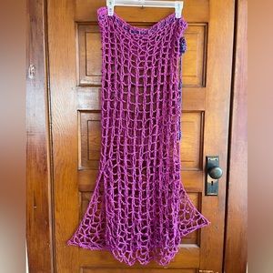 Silk and Cotton Crochet drawstring skirt